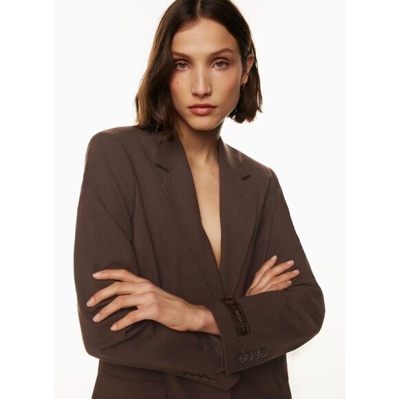 NWT Babaton Aritzia rich mocha brown Agency blazer - Picture 2 of 8